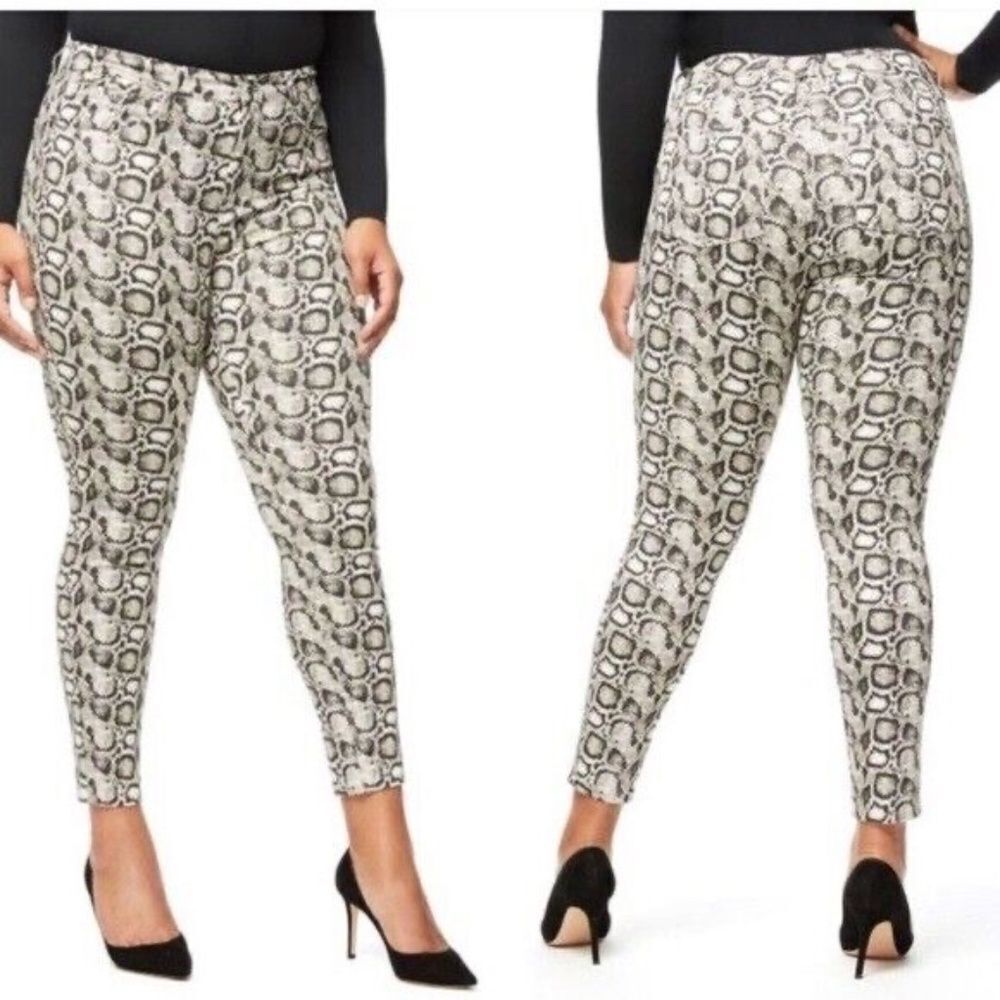 Good American Good Legs Snake Print Stretch Denim Skinny Jeans Sz 20‎